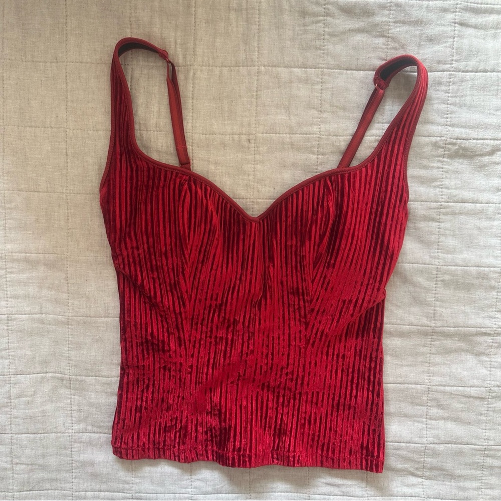 SOLD Vintage EURO Cosabella Crimson Velvet Corset Top